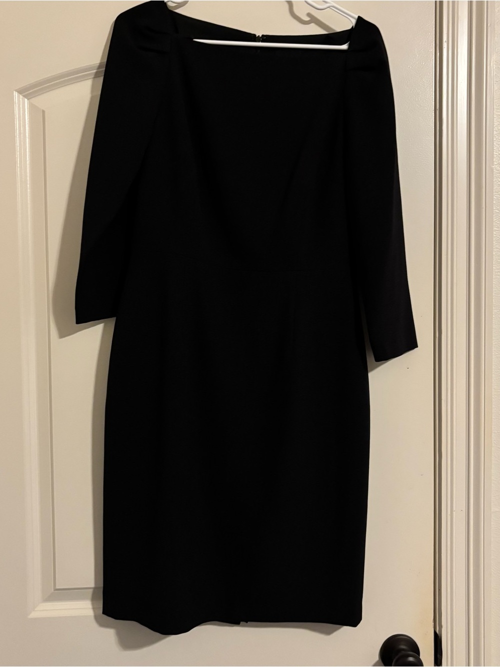 Alex Marie Black Long-Sleeve Square Neck Sheath Dress